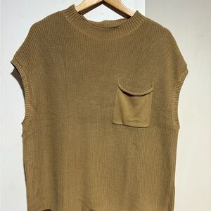 Tan Sleeveless Knit Tank Top